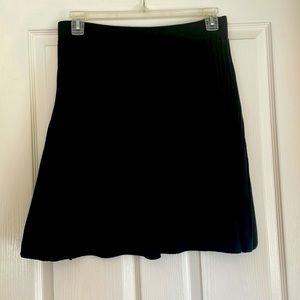 Cabi Vintage Black Pleated Cotton Knit Skirt Medium